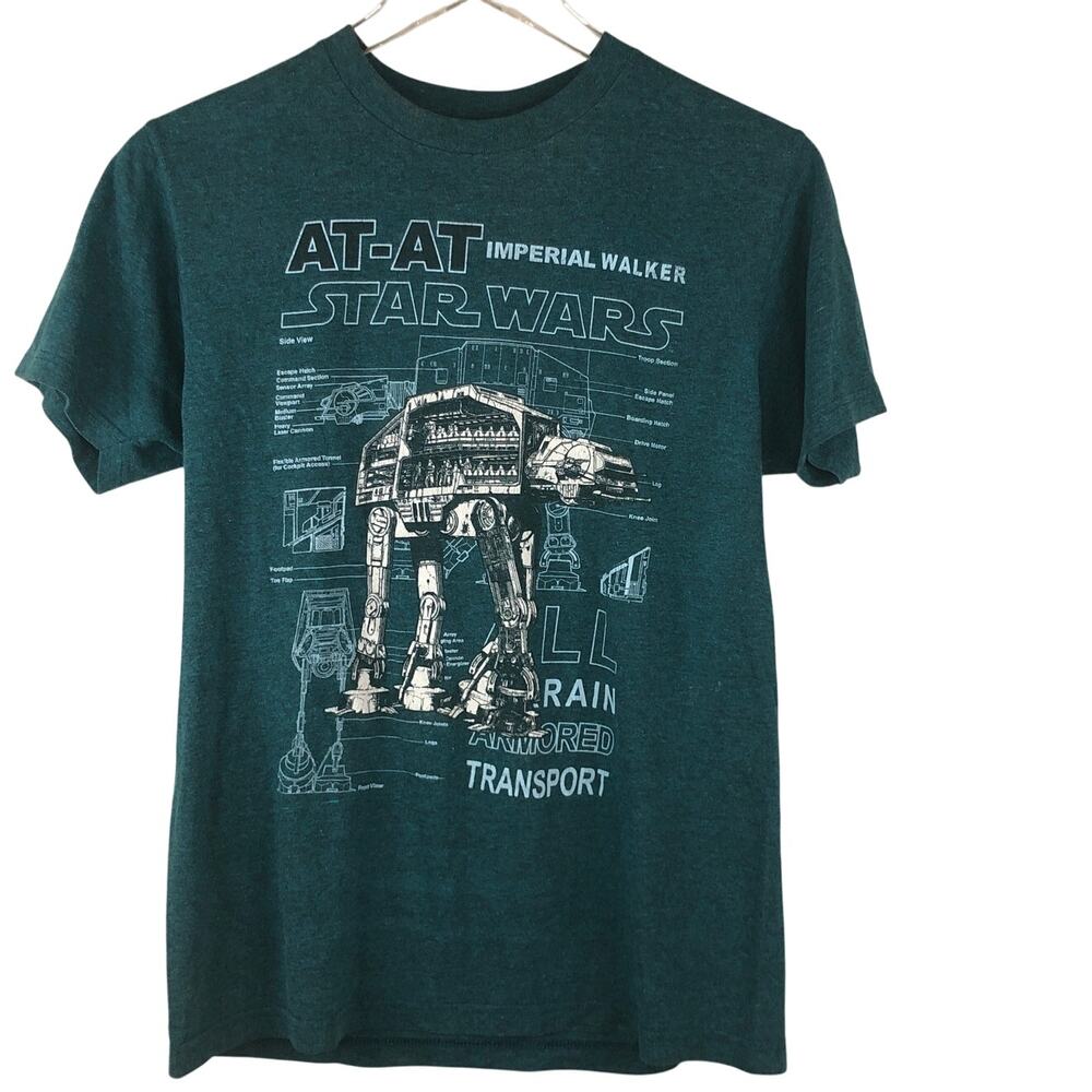 Star Wars At-At Imperial Walker Mad Engine Blueprint T Shirt Mens Size S